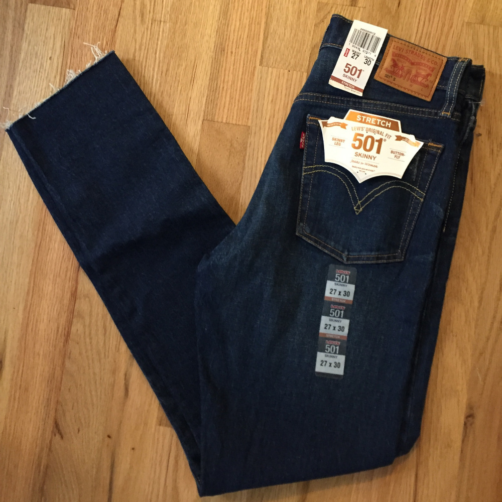 New Levi's 501 skinny stretch jeans
